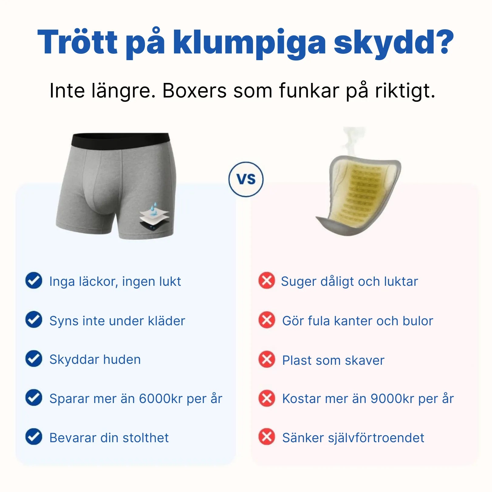 Gustav™ UltraTorr – herrboxer med maximal absorption för inkontinens - Noala